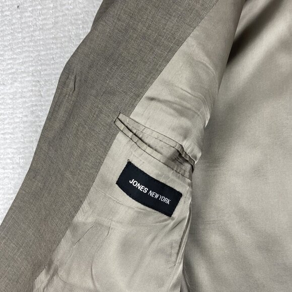 VTG Jones New York Men's Blazer Jacket Beige / Brown Sports Coat Wool Size 42S - Picture 11 of 16